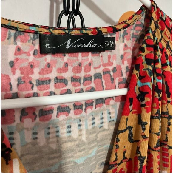 Neesha Multi Color Sleeveless Dress Belted Size S/M Pretty 🎈🌷 - Picture 9 of 12